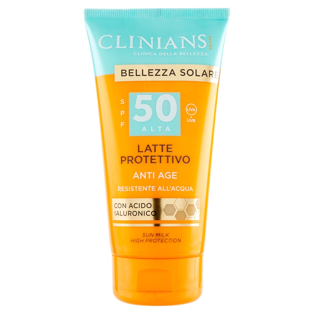 Clinians Bellezza Solare Latte Protettivo Anti Age SPF 50 Alta UVA + UVB 150 mL